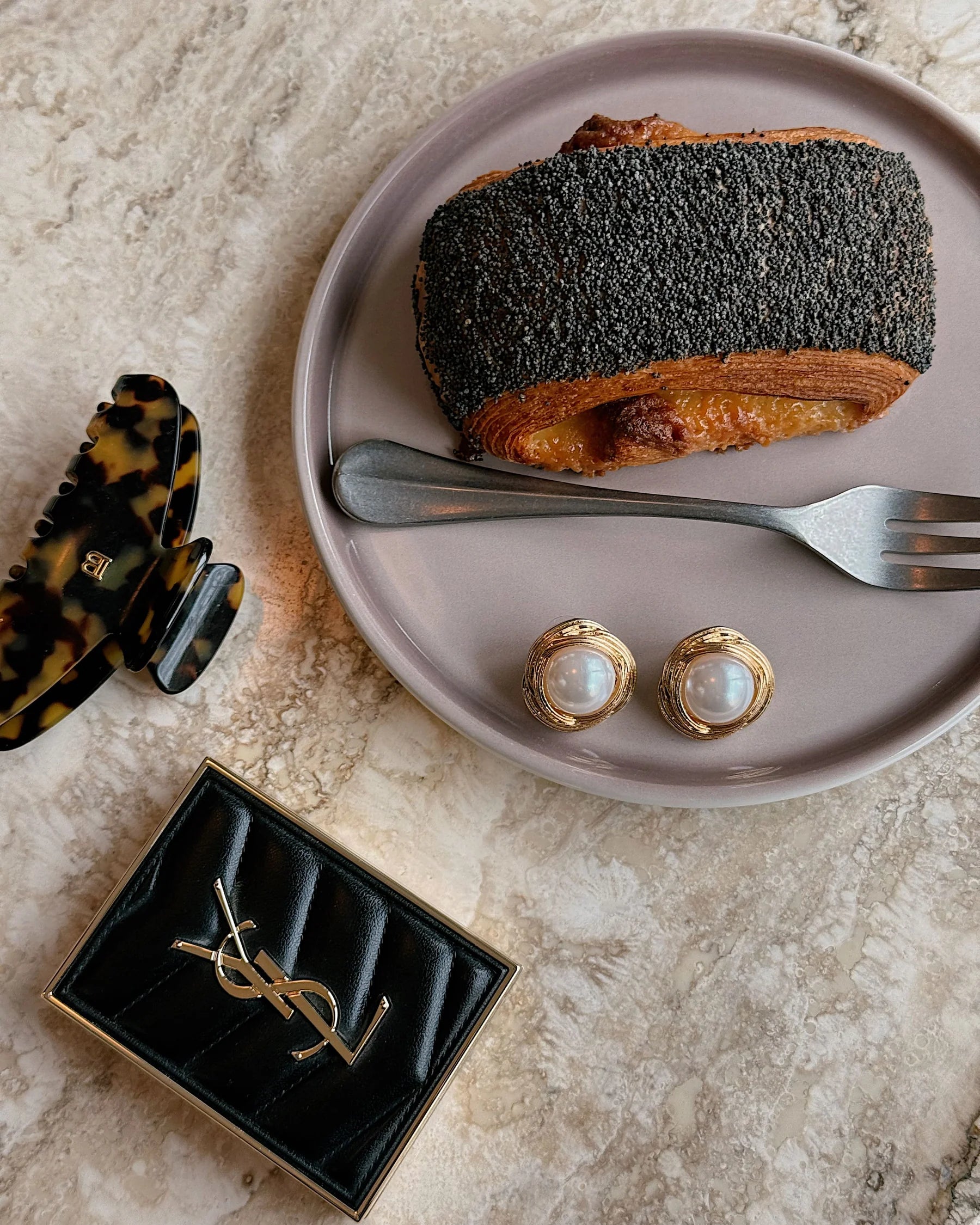 Colette Earrings — Golden Pearl Nest Studs