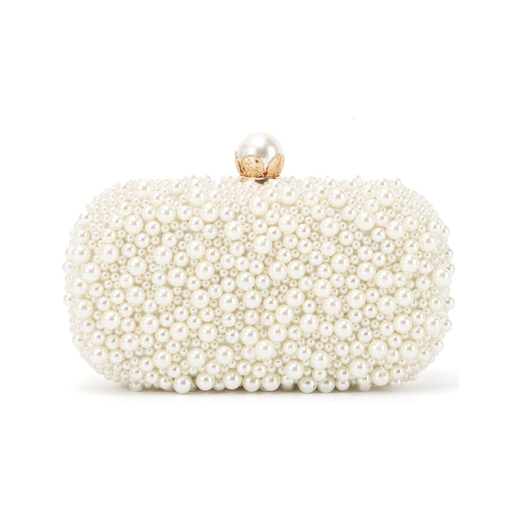 Clara Clutch – Pearl Embellished Champagne