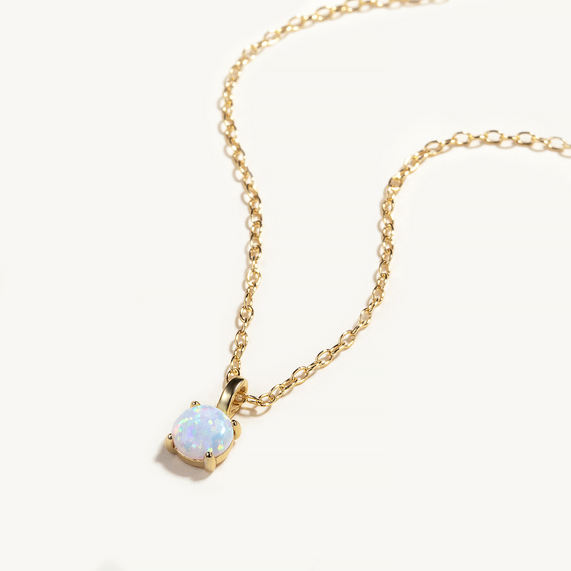 Aurelia Pendant — Rose Gold Opal Necklace