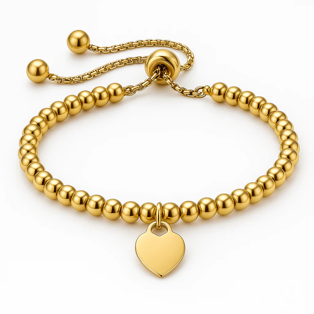 Éloise Bracelet — Heart Charm Beaded Chain