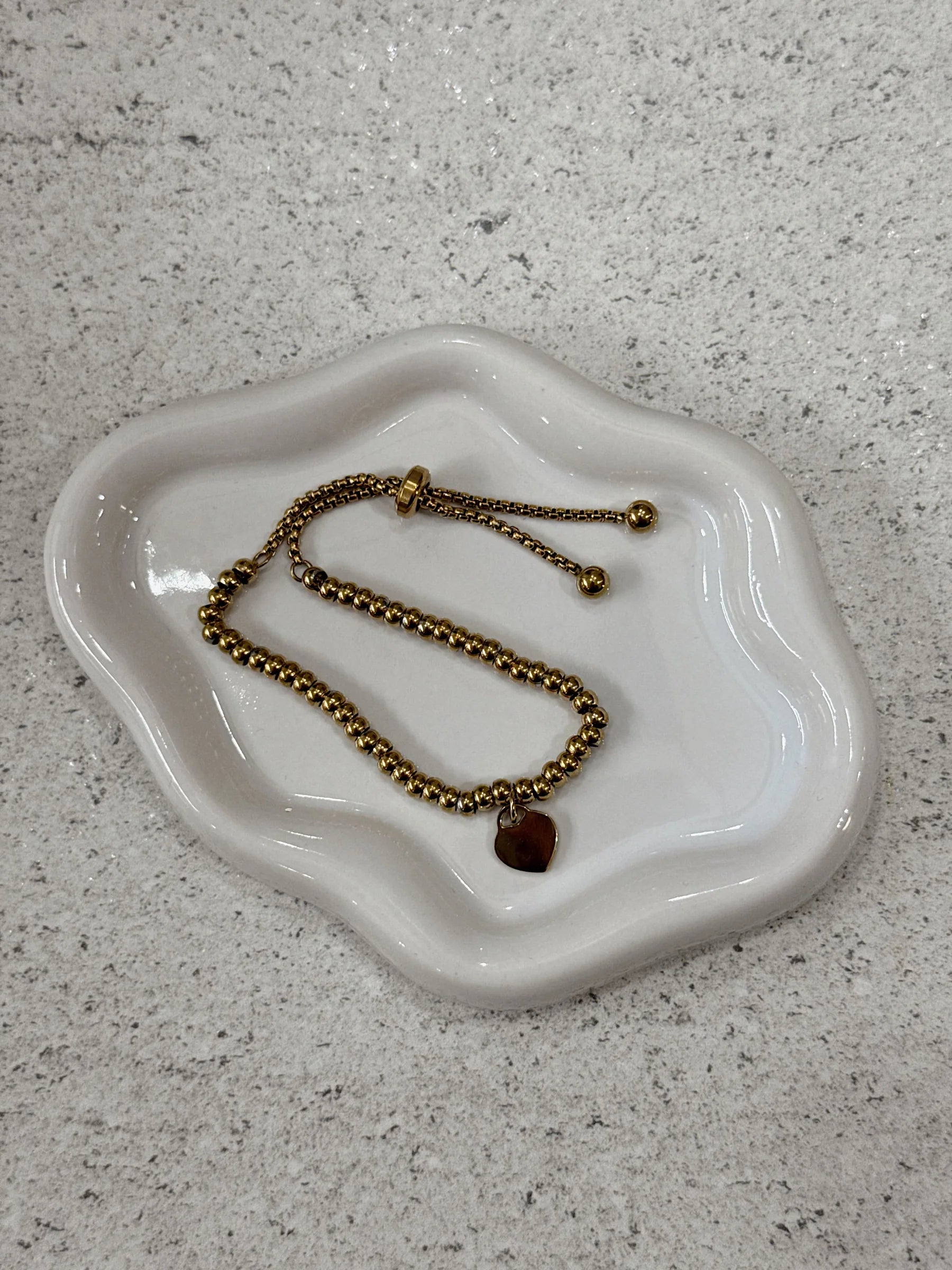 Éloise Bracelet — Heart Charm Beaded Chain